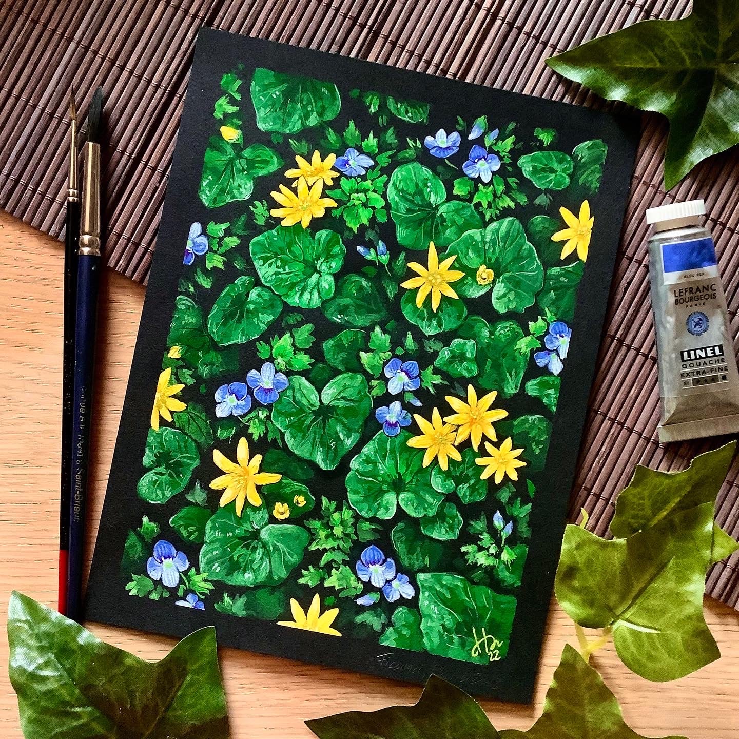 Gouache Original “Pilewort & Veronica”