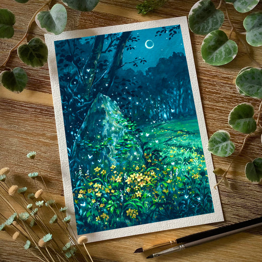 Gouache Original “Where the Fae Folk Goes”