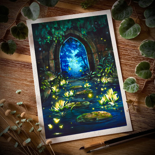 Gouache Original “At the Luminous Pond”