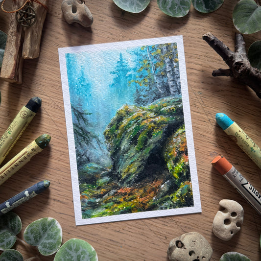 Oil Pastel Original “Mountain Forest V“
