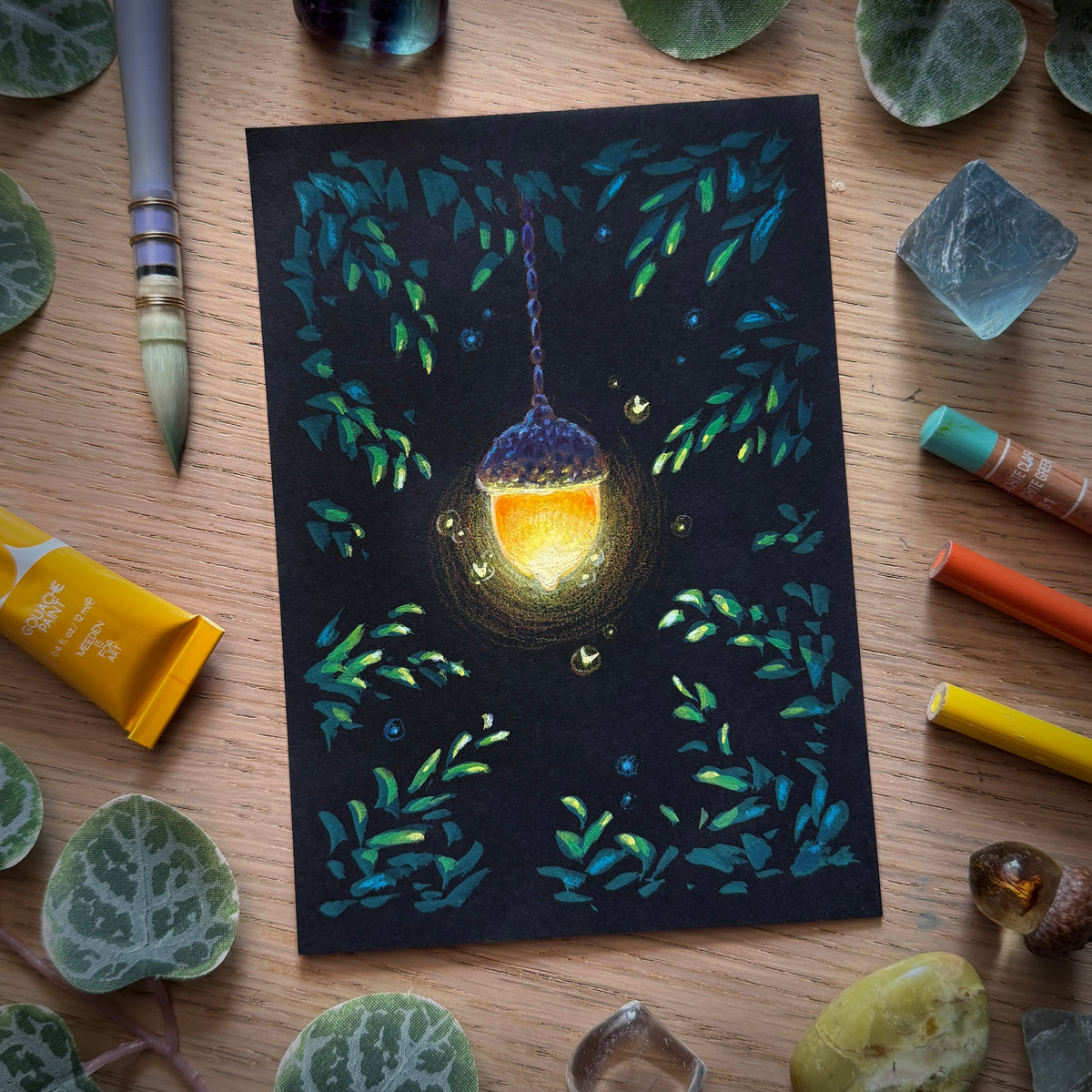 Mixed Media Originals “Acorn Lanterns”