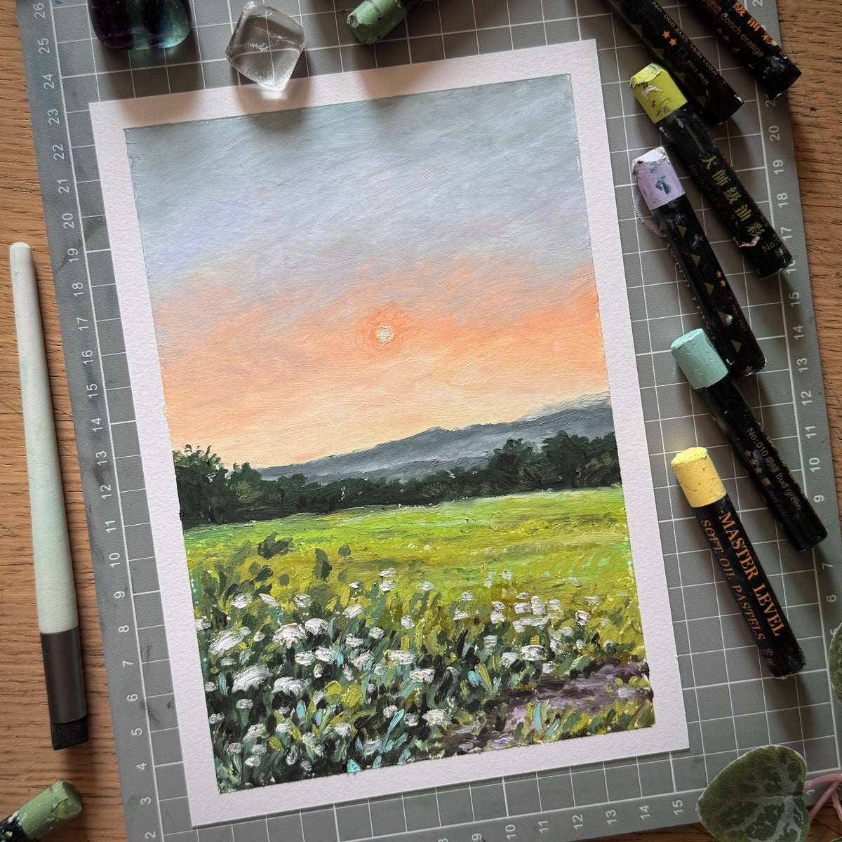 Oil Pastel Original "Morning Haze"
