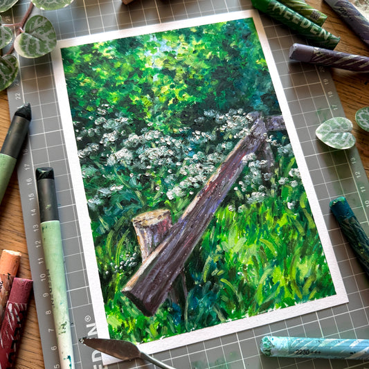 Oil Pastel Original "Summer Memories"
